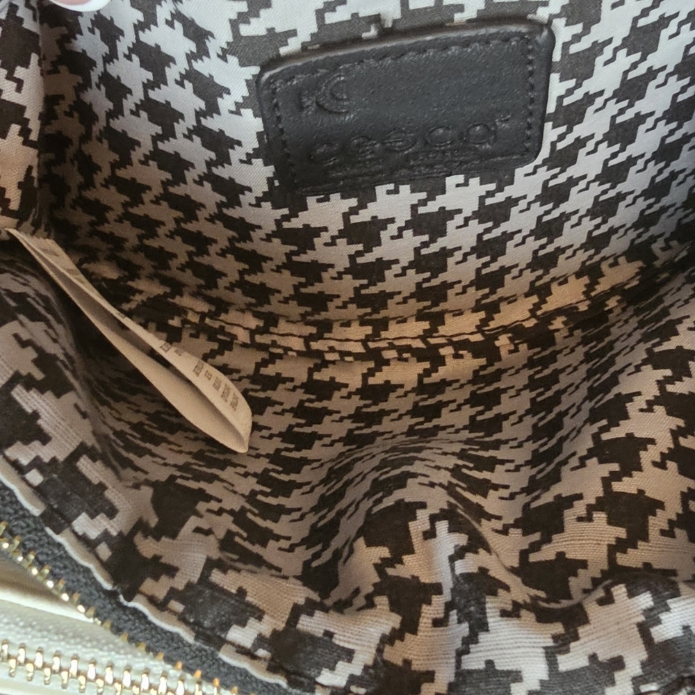 [CESCA] Gray, Wht & Blk Vegan Leather Crossbody Bag/Clutch Removable Gold Chain - Picture 12 of 15